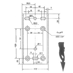 Platine pour adaptation treuil TS