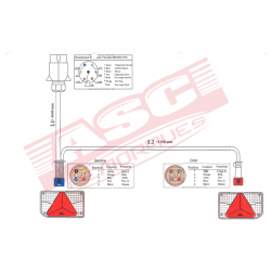 Kit feux remorque 6 fonctions avec faisceau 4,6m ASC REMORQUES