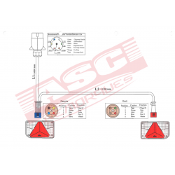 Kit éclairage 6 fonctions avec faisceau 6 m ASC REMORQUES